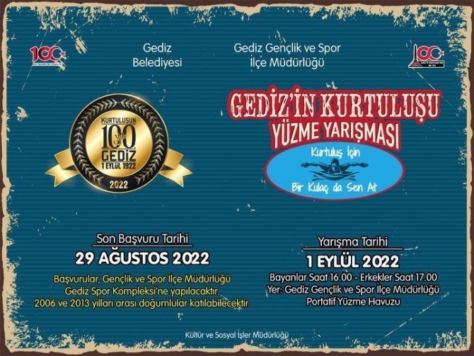 Gediz’de Kurtuluşun 100. Yılında Yüzme Yarışması