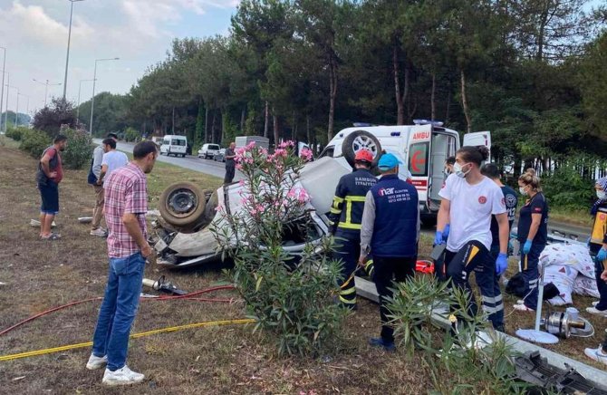 Samsun’da Otomobil Takla Attı: 1 Yaralı