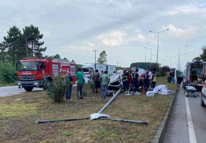 Samsun’da Otomobil Takla Attı: 1 Yaralı