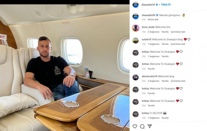 Dia Saba’dan Sivasspor Paylaşımı: “Tamam, Geliyorum”