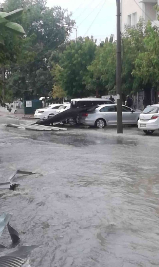 Çan’da Fırtına Ve Yağış Hayatı Böyle Felç Etti