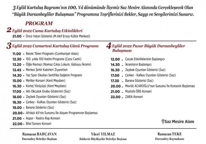 Dursunbey’de Kurtuluşun 100. Yılı Coşkuyla Kutlanacak