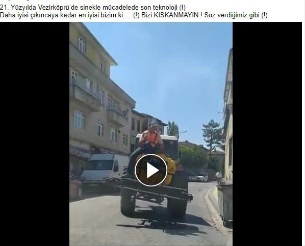 Vezirköprü Belediyesi’nin İlaçlama Yöntemi Sosyal Medyada Alay Konusu Oldu