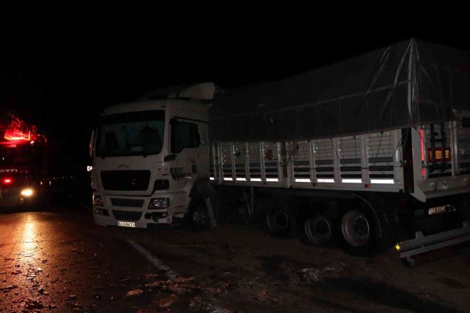 Adana’da Lastiği Patlayan Kamyonet İle Tır Kafa Kafaya Çarpıştı: 4 Yaralı