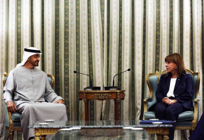 Yunanistan Başbakanı Miçotakis İle Bae Devlet Başkanı Al Nahyan Bir Araya Geldi