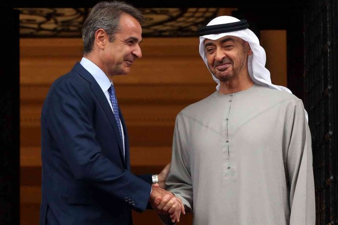 Yunanistan Başbakanı Miçotakis İle Bae Devlet Başkanı Al Nahyan Bir Araya Geldi