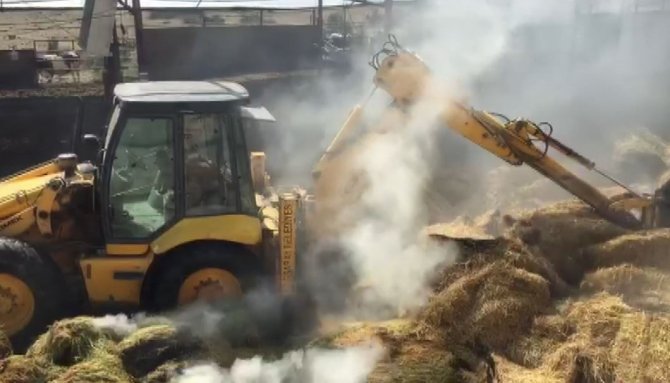Burdur’da Çiftlikteki Balya Yangını Korkuttu