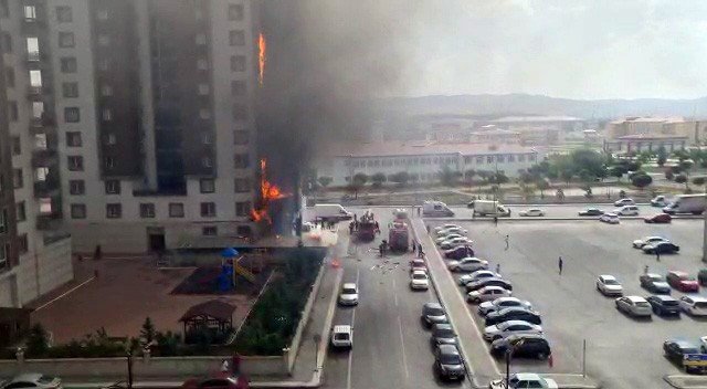 Sivas’ta Apartmanda Yangın