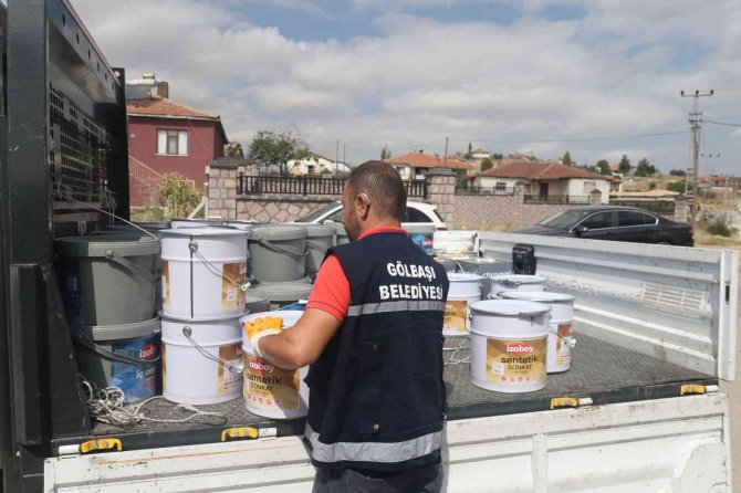 Gölbaşı Belediyesinden Okullara Boya Desteği