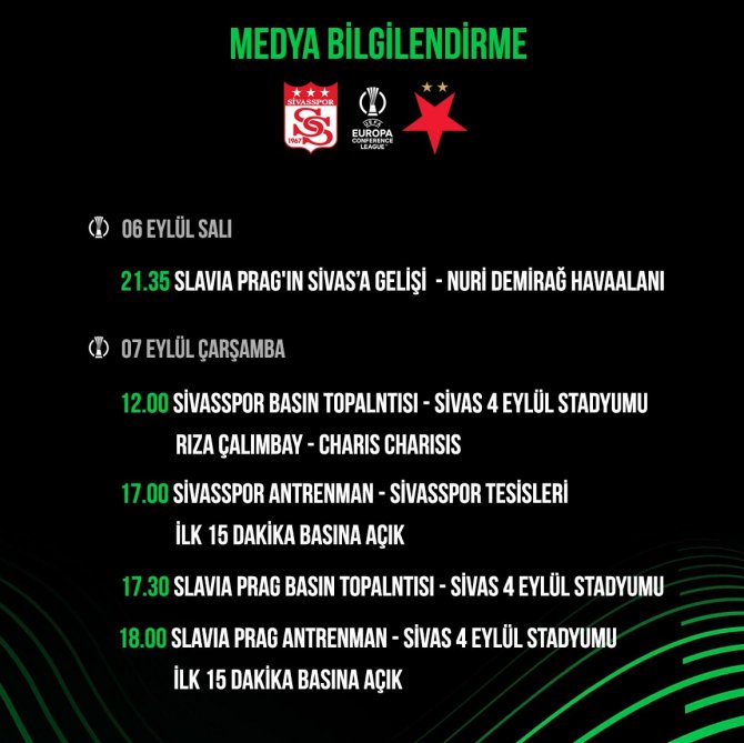 Sivasspor-slavia Prag Maç Programı Belli Oldu