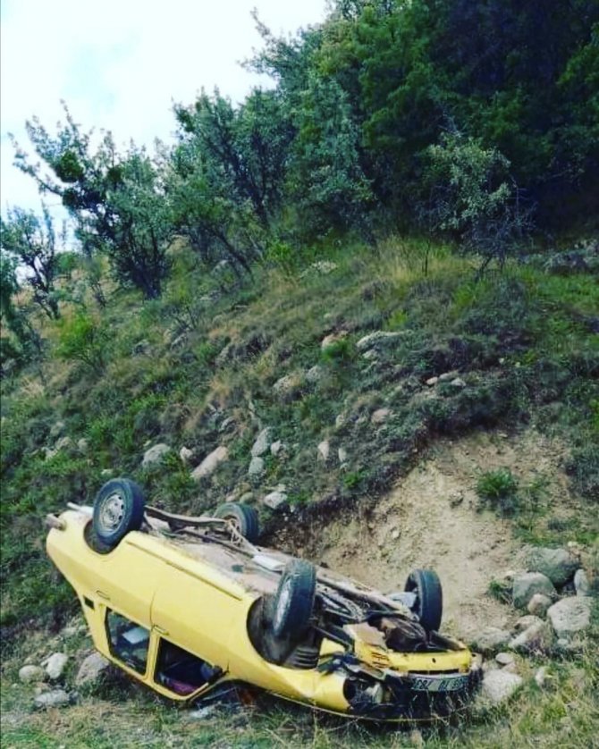 Beypazarı’nda Otomobil Takla Attı