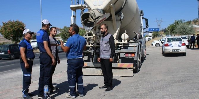 Elazığ Belediyesinden Beton Mikserlerine Denetim