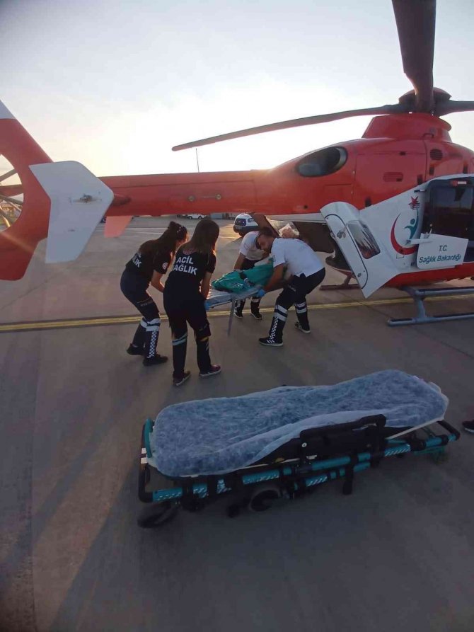Yanık Tedavisi Gören Çocuk Ambulans Helikopter Bursa’ya Sevk Edildi