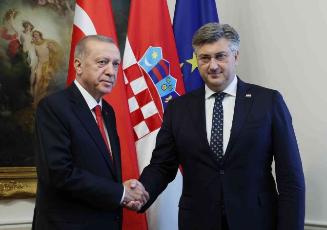 Cumhurbaşkanı Erdoğan, Hırvatistan Başbakanı Plenkoviç’i Kabul Etti