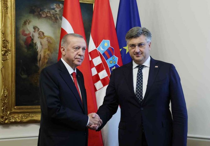 Cumhurbaşkanı Erdoğan, Hırvatistan Başbakanı Plenkoviç’i Kabul Etti