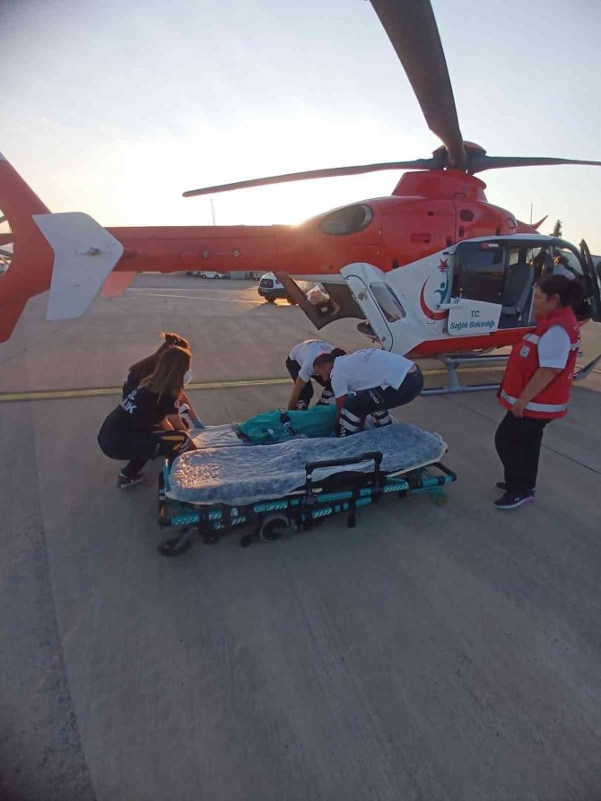 Yanık Tedavisi Gören Çocuk Ambulans Helikopter Bursa’ya Sevk Edildi