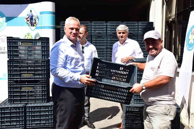 Salihli’deki Üreticilere 4 Bin 600 Adet Zeytin Kasası Dağıtıldı