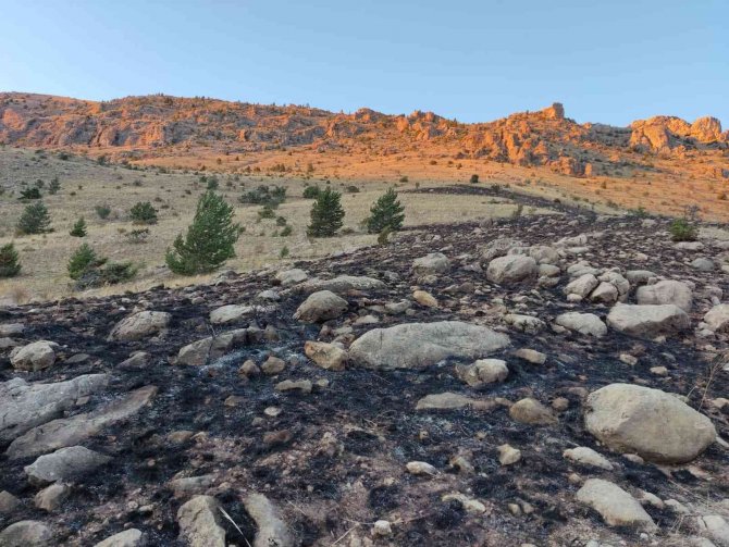 Gümüşhane’de Dağlık Alanda Çıkan Yangın Ekiplerin Saatler Süren Çalışmasıyla Söndürüldü