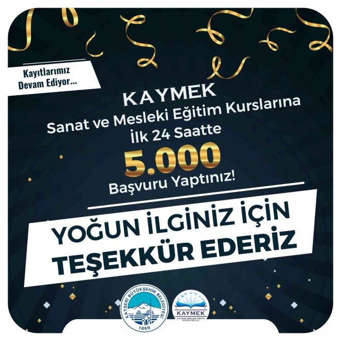 Büyükşehir Kaymek Kurslarına 24 Saatte 5 Bin Başvuru