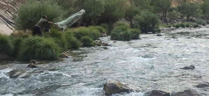 Balık Tutkunlarının Hafta Sonu Durağı Habur Çayı Oldu