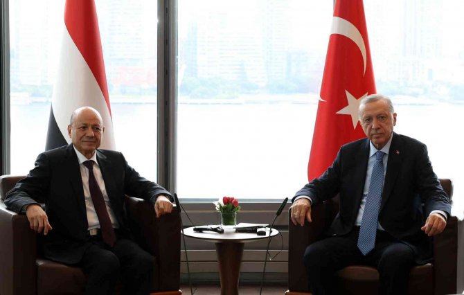 Cumhurbaşkanı Erdoğan, Yemen Cumhurbaşkanlığı Liderlik Konseyi Başkanı El-alimi İle Görüştü