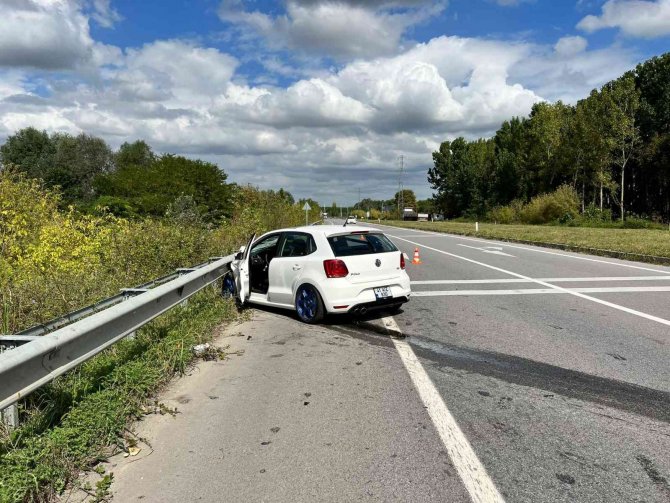 D-140’da Yavaşlayan Otomobile Çarparak Karşı Şeride Geçti