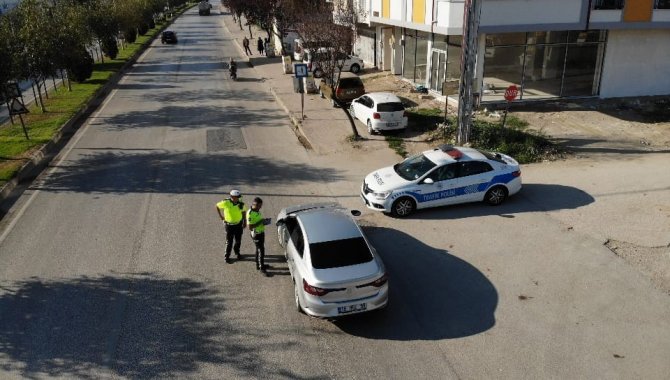 İ̇negöl’de Dron İle Trafik Denetimi