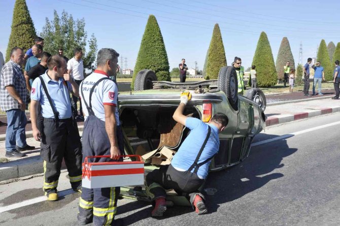 Takla Atan Otomobilin Sürücüsü Ölümden Döndü