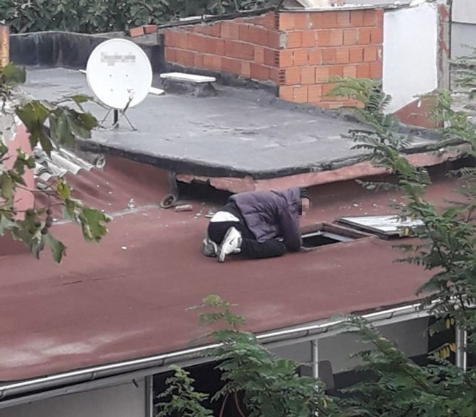Bandırma’da Hırsız Çatıda Uyuyakaldı