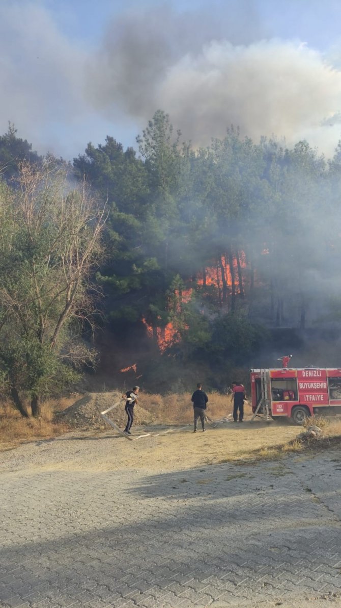 Denizli’de Yerleşim Yerine Yakın Noktada Orman Yangını Başladı