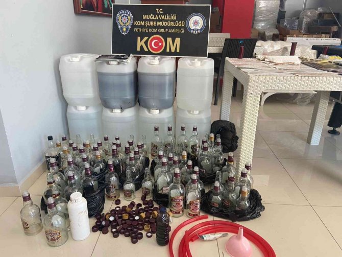 Fethiye’de 315 Litre Şişelenmiş Sahte Alkol Yakalandı