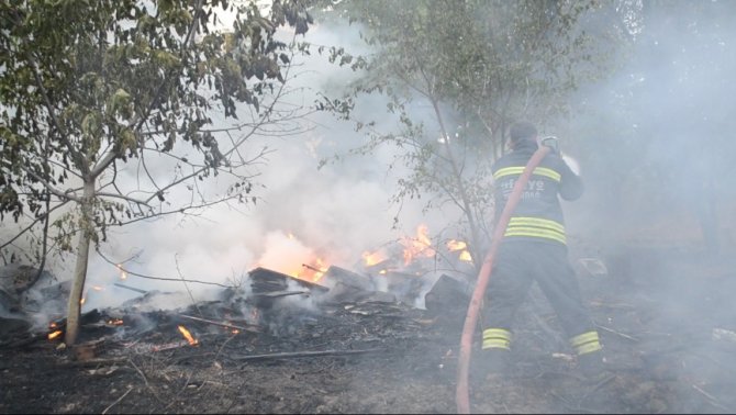 Yıldırımın Düştüğü Ağaçlık Alan Alev Alev Yandı