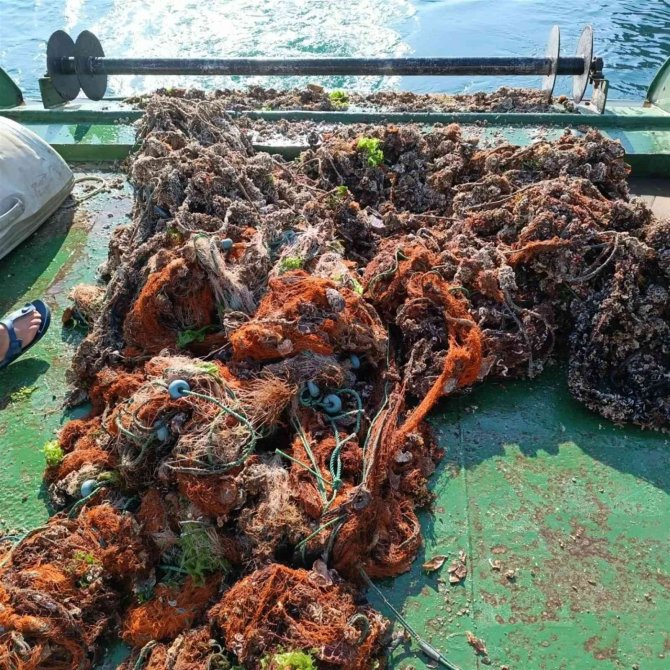 Denizlerden 5 Futbol Sahası Büyüklüğünde Hayalet Ağ Çıkarıldı