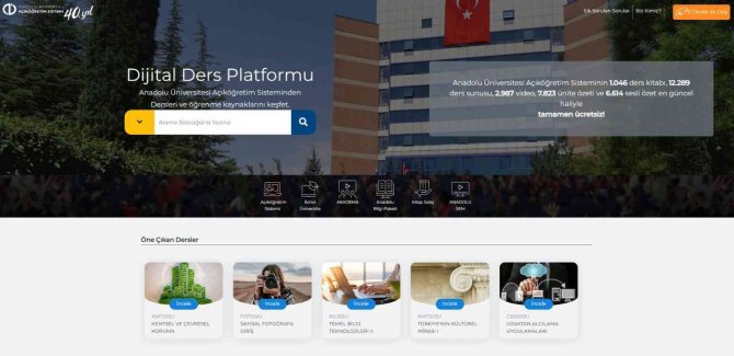 Anadolu Üniversitesi Dijital Ders Platformu Açıldı