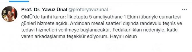 Rektör Ünal: “Omü’de Tarihi Karar”