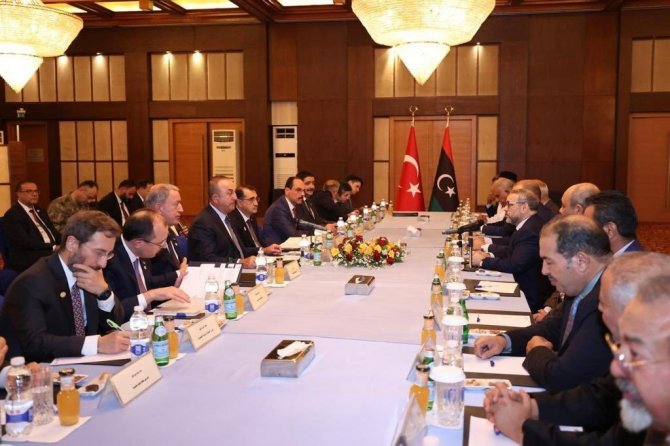 Dışişleri Bakanı Çavuşoğlu, Libya Yüksek Devlet Konseyi Başkanı El-meşri İle Bir Araya Geldi