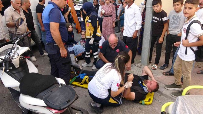 Devrilen Motosikletteki 2 Kişi Yaralandı