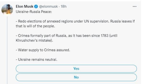 Elon Musk’ın “Ukrayna-rusya Barışı” Anketine Tepki
