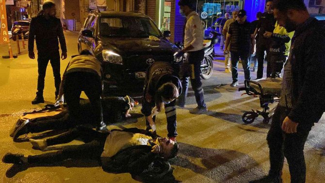 Motosiklet Cipe Saplandı: 2 Yaralı