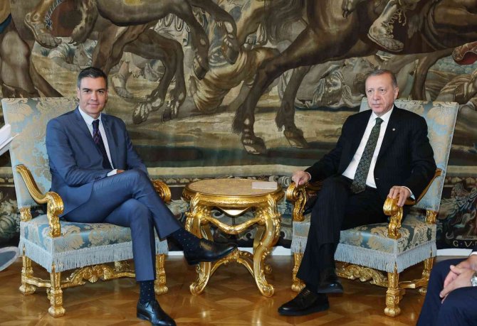 Cumhurbaşkanı Erdoğan, İ̇spanya Başbakanı Sanchez’i Kabul Etti