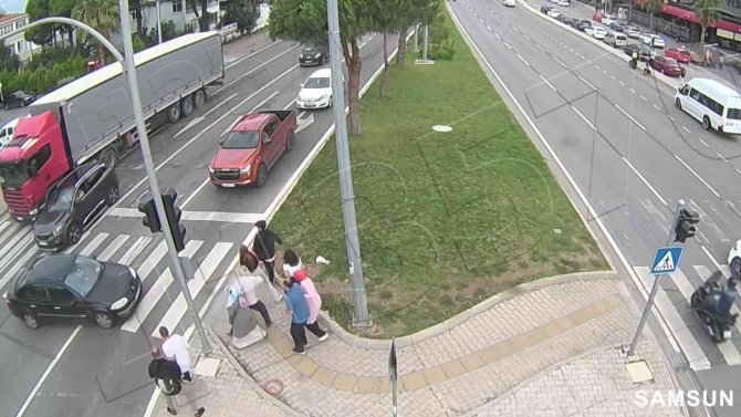 Samsun’da İlginç Kazalar Kamerada