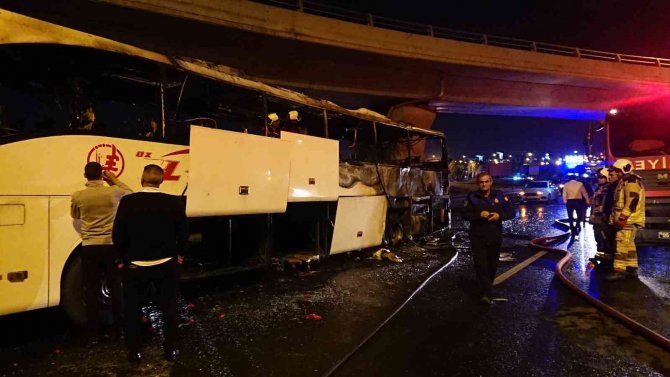 Ankara’da Seyir Halindeki Yolcu Otobüsü Alev Alev Yandı