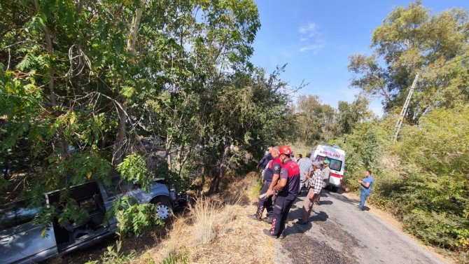 Kamyonet Şarampole Devrildi: 1 Yaralı
