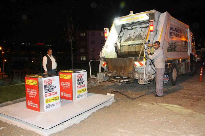 Beypazarı’nda Yer Altı Çöp Konteynerleri İle Koku Ve Bakterilerin Önüne Geçiliyor