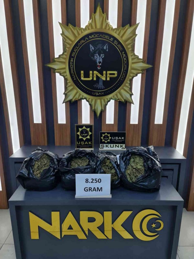 Uşak’ta 8 Kilo Uyuşturucu Ele Geçirildi