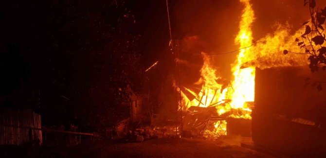 Köyde Çıkan Yangında 3 Ev Küle Döndü: Alevlerden Kurtulmak İçin Balkondan Atlayan Kadın Yaralandı