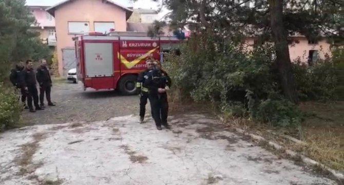 Erzurum’da Metruk Binada Yangın