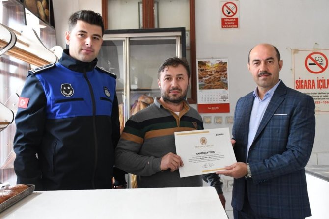 Örnek Fırınlara Teşekkür Belgesi