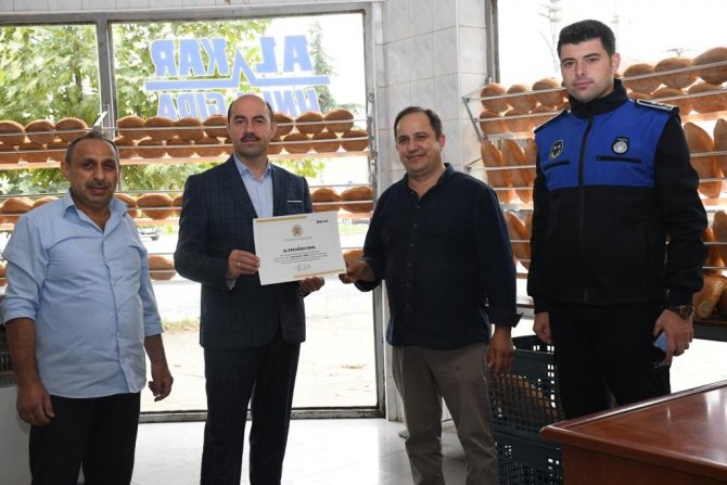 Örnek Fırınlara Teşekkür Belgesi