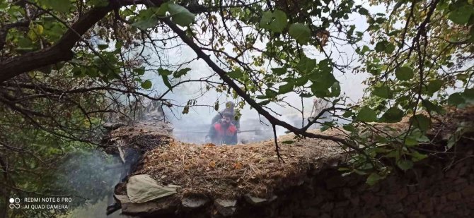 Gürpınar’da Ahır Yangını